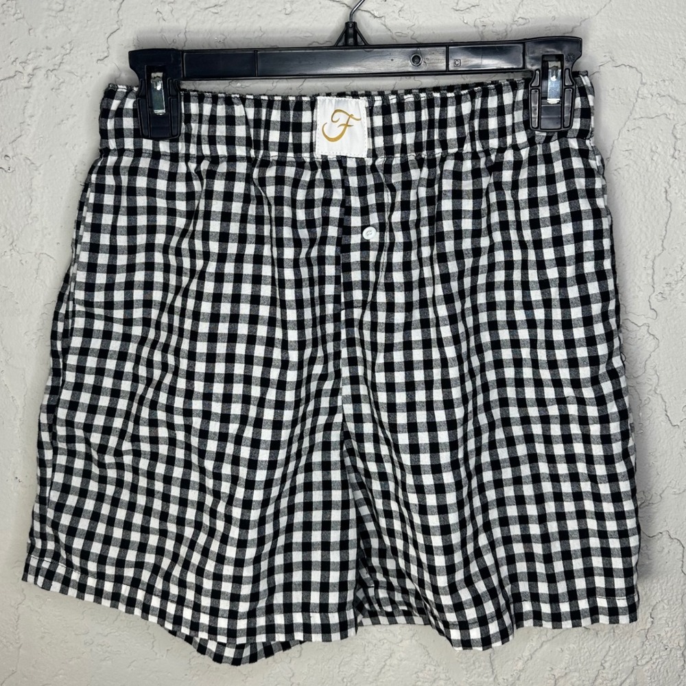 Fantaslook Black and White Checkered Boxer Shorts Size Small